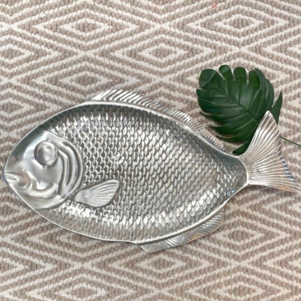 Large Silver Fish Serving Tray